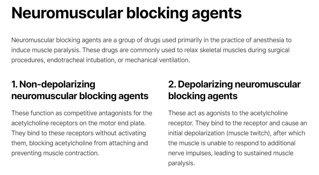 Neuromuscular blocking agents and skeletal muscle relaxants
